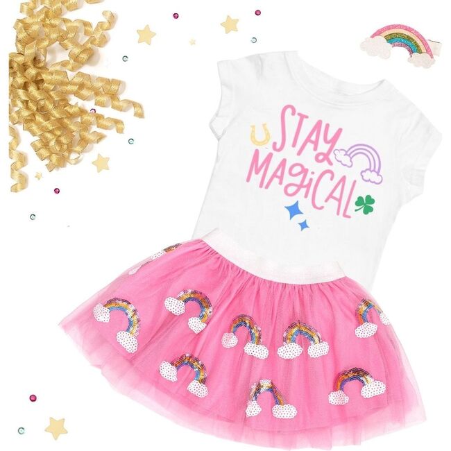 Magical Rainbow Tutu, Pink - Skirts - 3