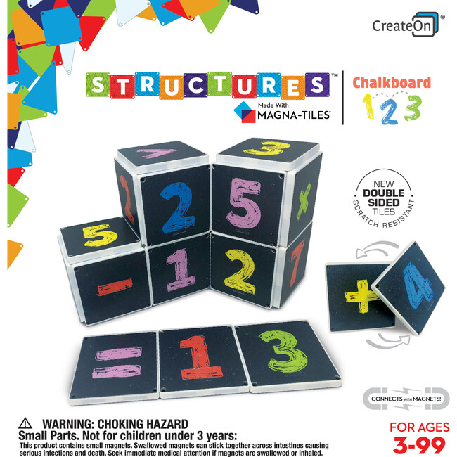 123 Chalkboard Magna-Tile Structures - Magnetic Tiles - 5