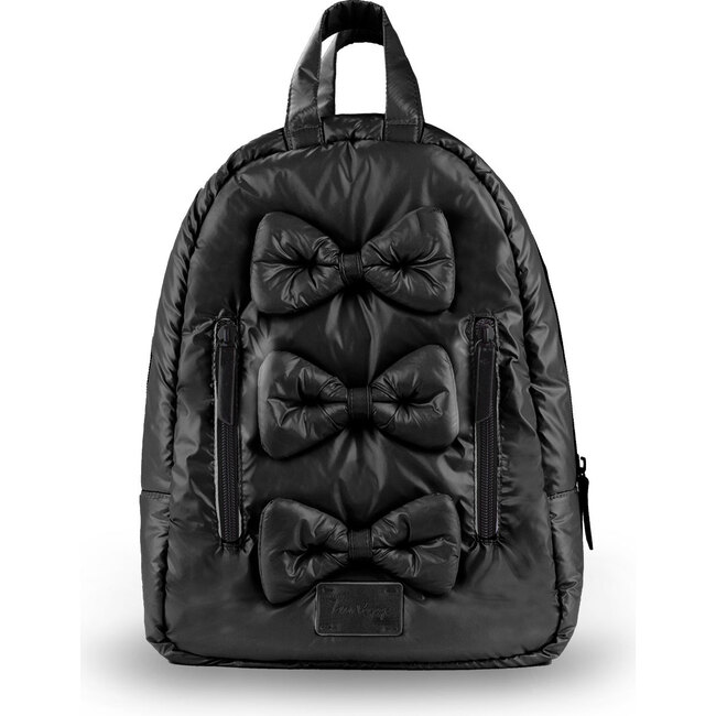 Mini Bows Backpack, Black - Backpacks - 1