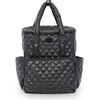 London Quilted Diaper Backpack, Black - Diaper Bags - 1 - thumbnail