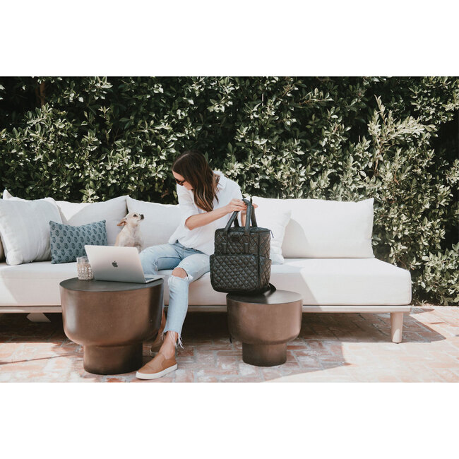 London Quilted Diaper Backpack, Black - Diaper Bags - 7