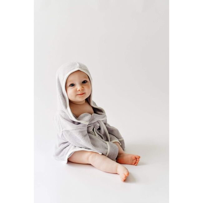 Toddler Bath Robe, Storm with Cloud Trim