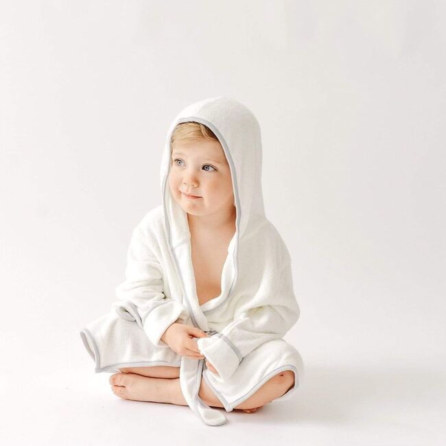 Toddler Bath Robe, Cloud with Storm Trim