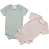 2-Pack Short Sleeve Bodysuit, Sage and Oat - Onesies - 1 - thumbnail