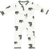 Printed Zippered Romper, Elephant - Rompers - 1 - thumbnail