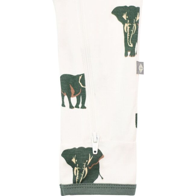 Printed Zippered Romper, Elephant - Rompers - 2