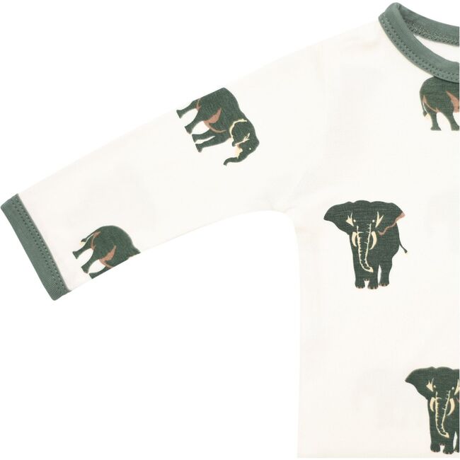Printed Zippered Romper, Elephant - Rompers - 3