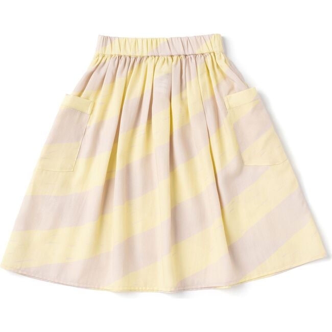 Striped Skirt with Oversized Pockets, Yellow