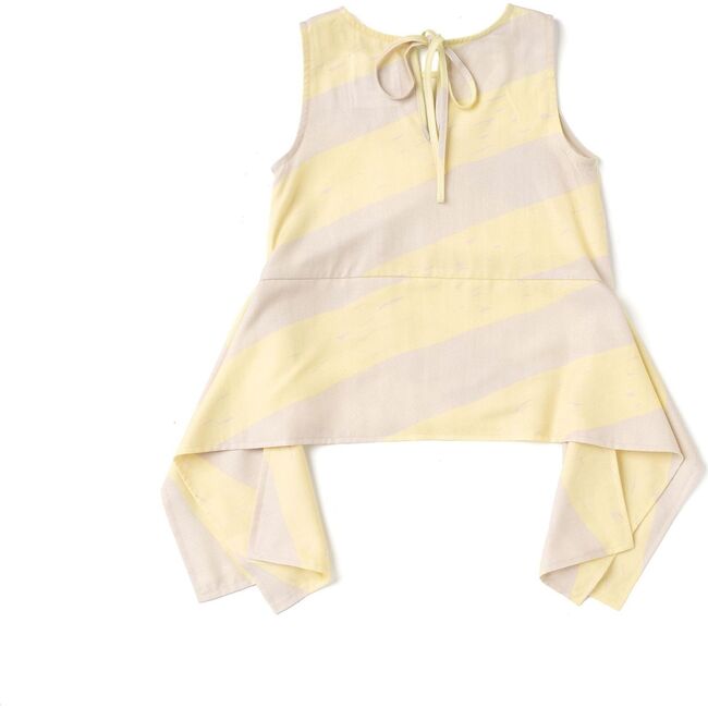 Sleeveless Peplum Top with Side Tails, Yellow
