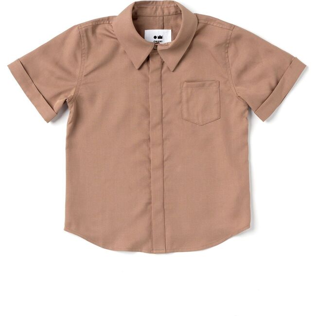 Button Down Shirt, Mocha - Shirts - 1