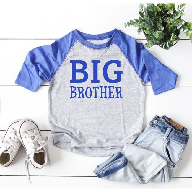 Big Brother Long Sleeve Shirt, Heather & Royal
