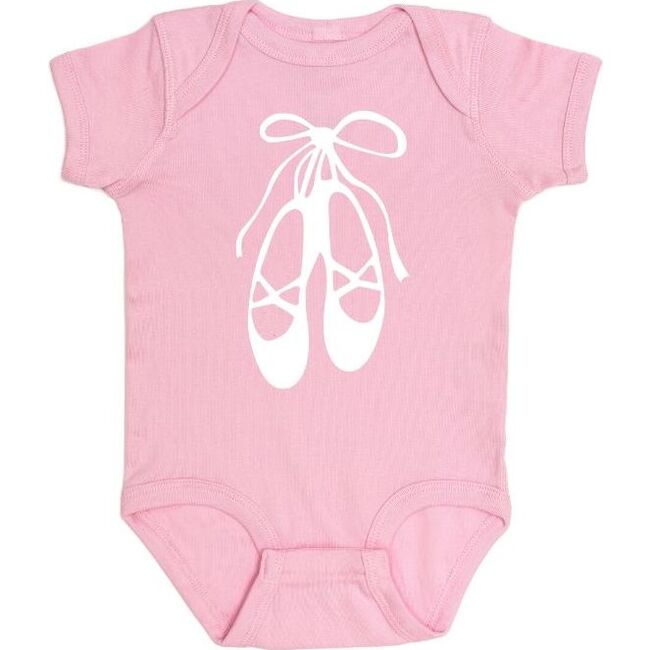 Ballet Shoes Short Sleeve Bodysuit, Light Pink - Shirts - 1