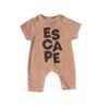 Baby One Piece with ESCAPE Print, Mocha - Onesies - 1 - thumbnail