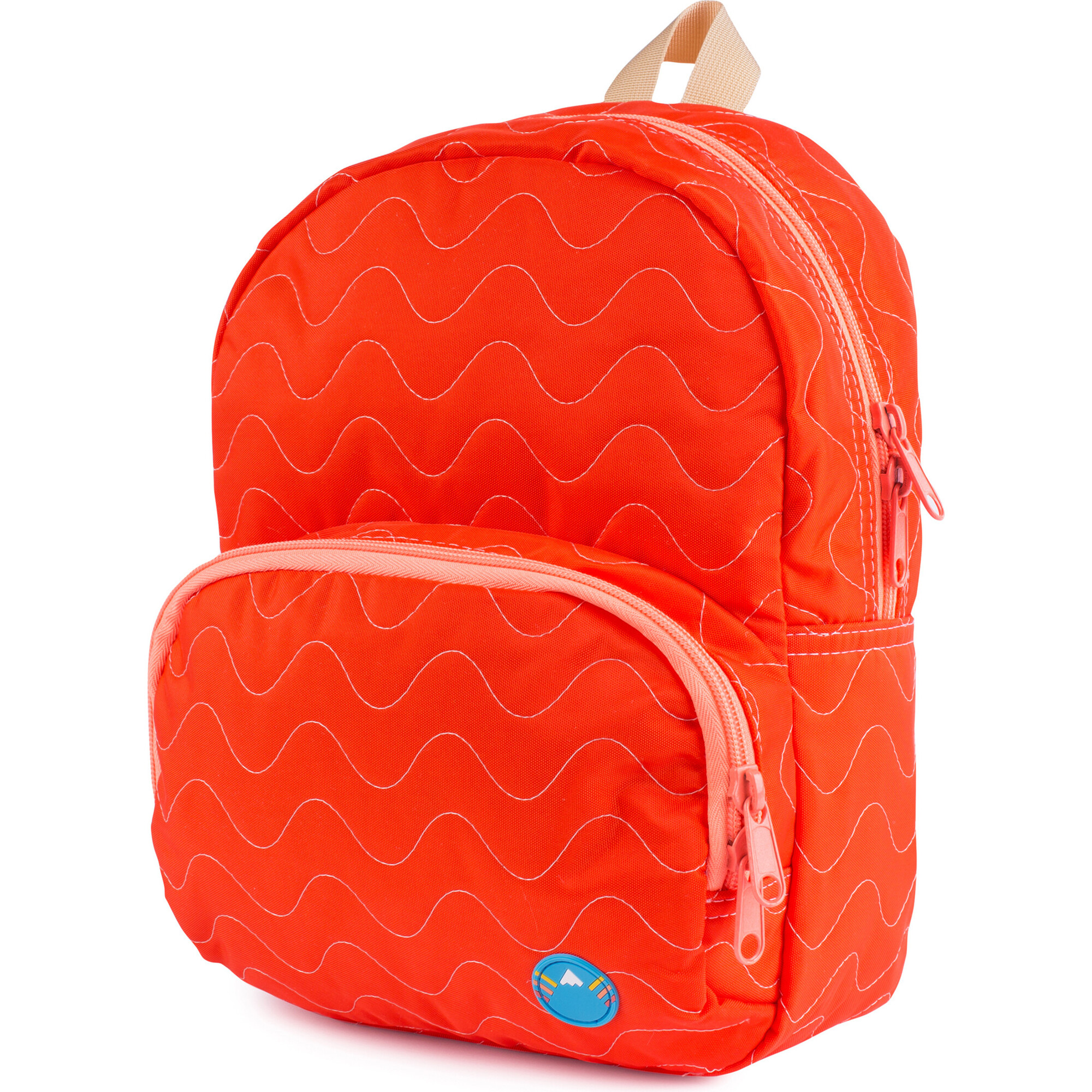 Quilted Mini Backpack, Red Orange Mokuyobi Bags Maisonette - Main Image