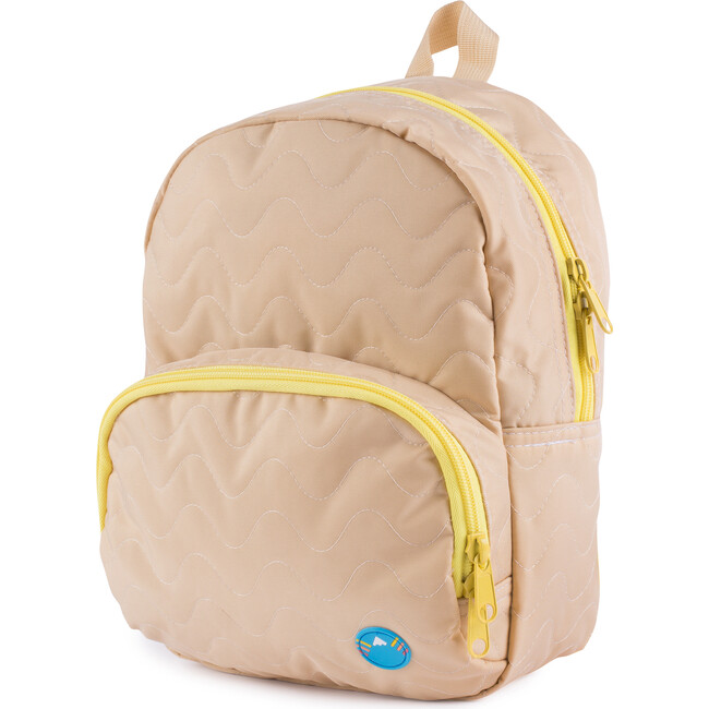 Quilted Mini Backpack, Tan - Bags - 1