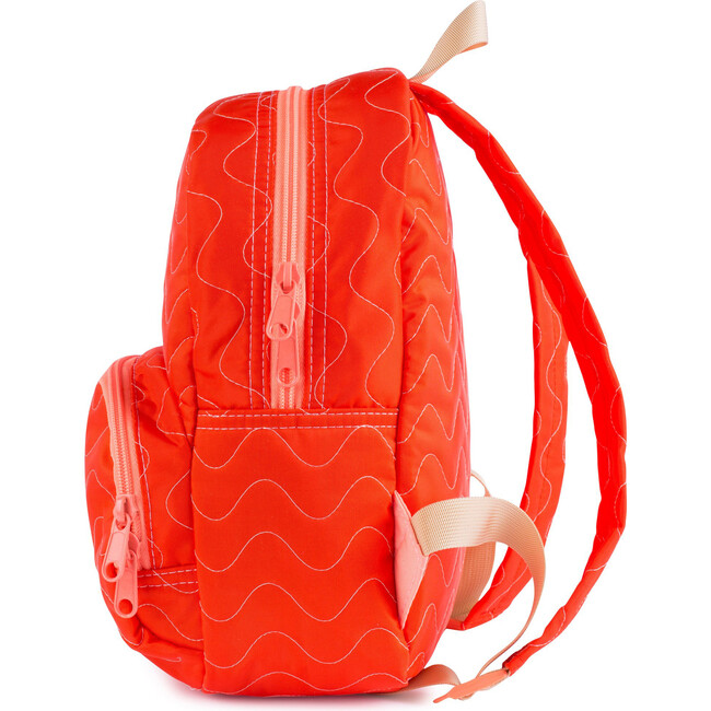Quilted Mini Backpack, Red Orange - Bags - 2