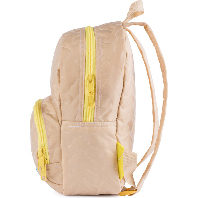 Quilted Mini Backpack, Tan - Bags - 2