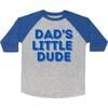 Dad’s Little Dude Long Sleeve Shirt, Heather & Royal - Shirts - 1 - thumbnail