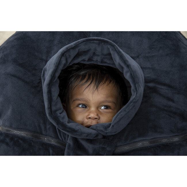 Car Seat Cocoon, Black Velour - Car Seat Accessories - 4