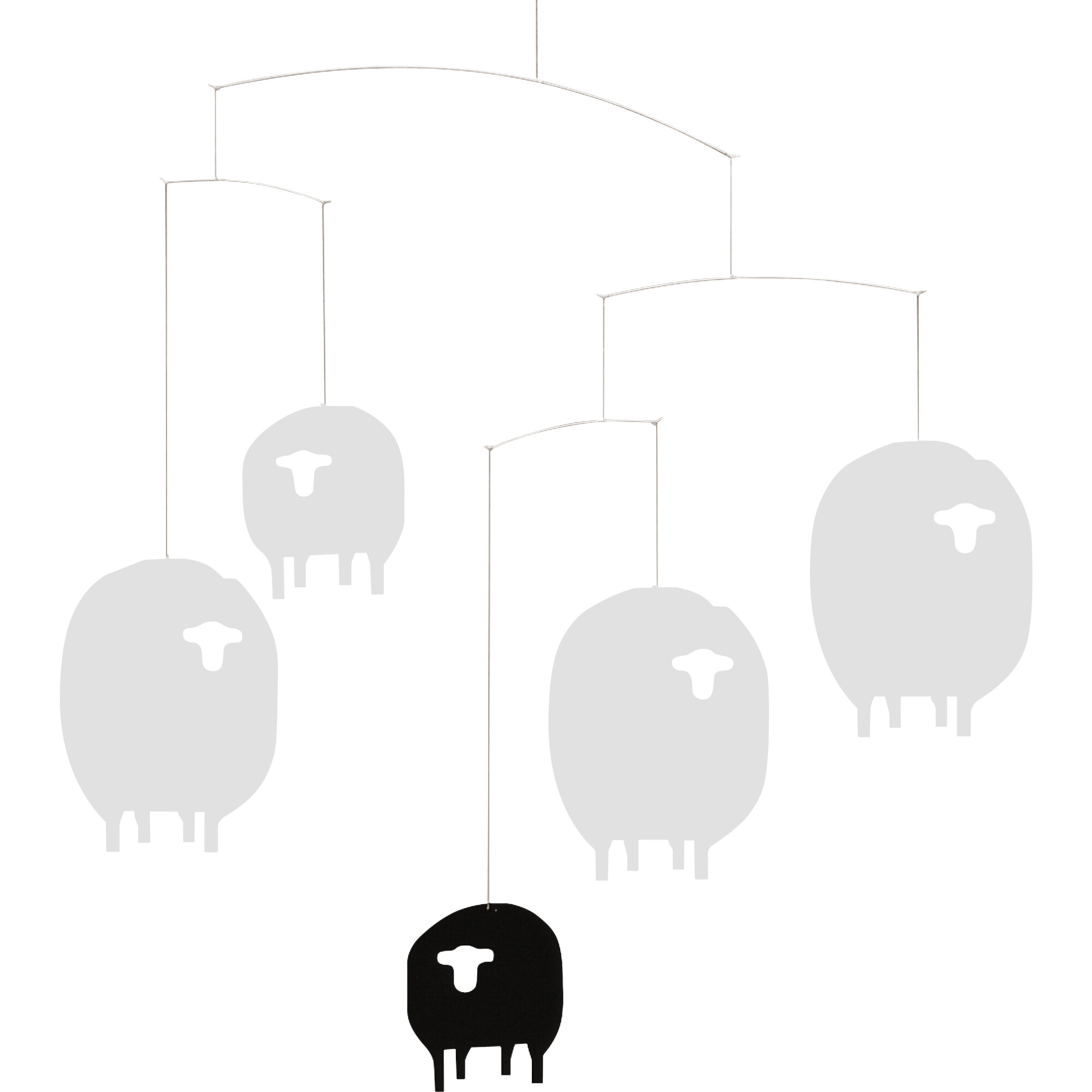 Sheep Mobile, White/Black - Mobiles - 1