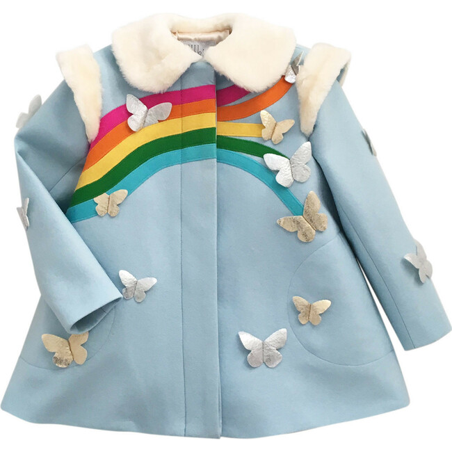 Rainbow Dreamer Coat, Blue - Wool Coats - 1
