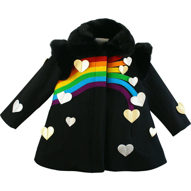 Queen of Hearts Coat, Black - Wool Coats - 1