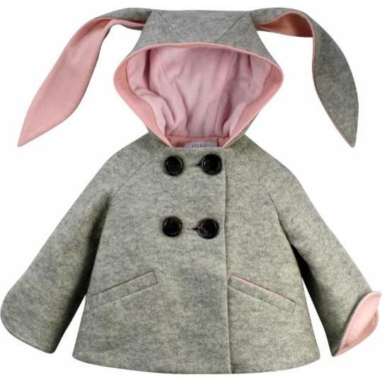 Luxe Bunny Coat, Grey - Jackets - 1