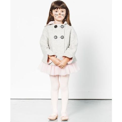 Luxe Bunny Coat, Grey - Jackets - 4
