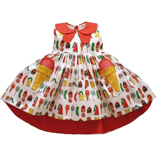 Very Hungry Caterpillar Two Scoops Dress, Party Food Print - Dresses - 1