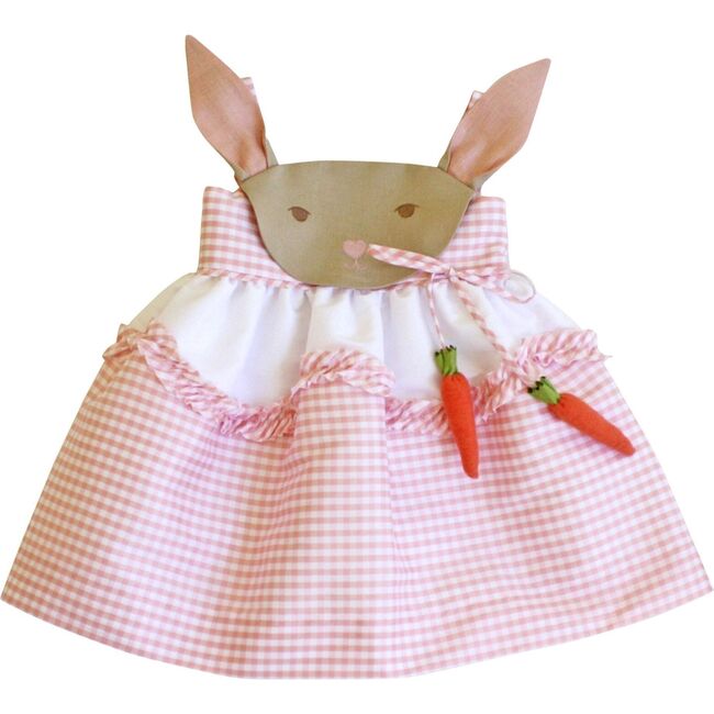 Pink Gingham Bunny Love Dress, Pink