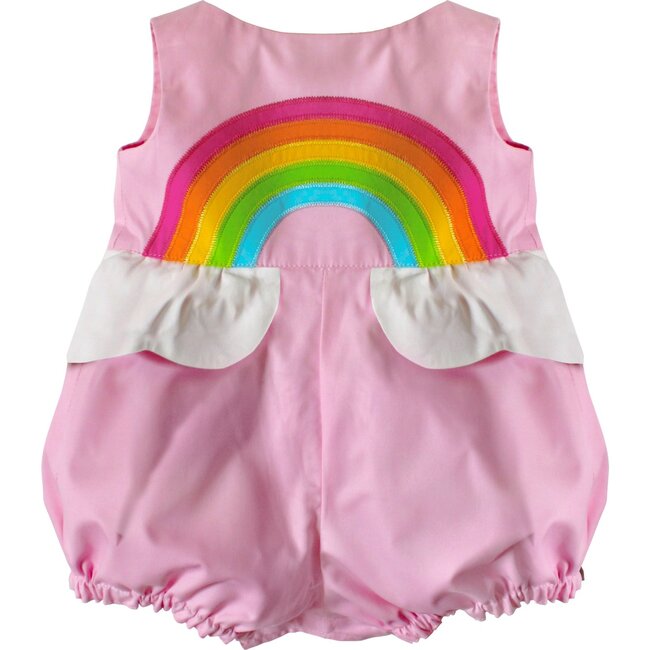 Over the Rainbow Bubble Romper, Sunset Pink