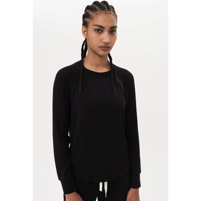 Women's Warm Up Fleece Sweatshirt, Black - Sweatshirts - 2