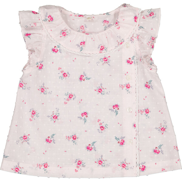 Suzette Blouse, Pink Flowers - Petite Lucette Tops | Maisonette