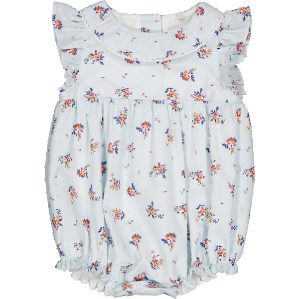 Lilas Bubble, Blue Flowers - Petite Lucette Rompers | Maisonette