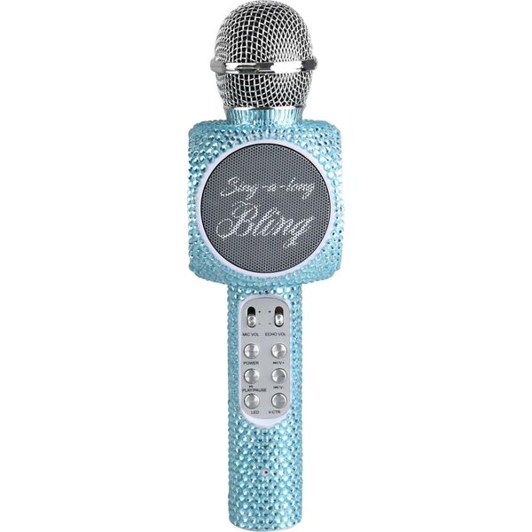 Sing-along Blue Bling Bluetooth Karaoke Microphone - Wireless Express ...