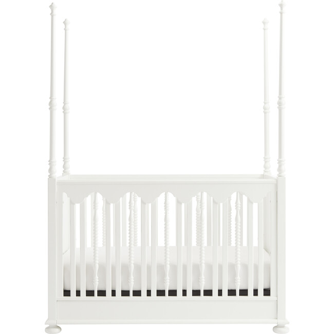 Smiling Hill Stationary Poster Crib, Marshmallow White - Cribs - 4
