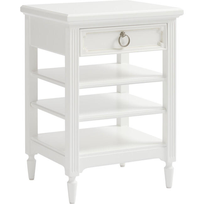 Clementine Court Bedside Storage Table, Frosting White Stone & Leigh