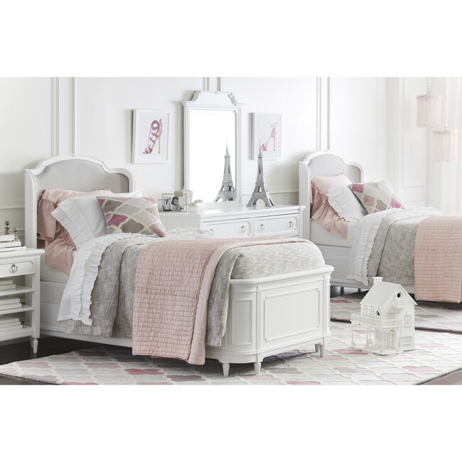 Clementine Court Bedside Storage Table, Frosting White Stone & Leigh