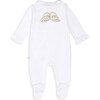 Pima Cotton Angel Wing Sleepsuit, Silver - Onesies - 1 - thumbnail