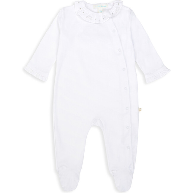 Pima Cotton Angel Wing Sleepsuit, Silver - Onesies - 2