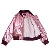 Sloane Bomber Jacket, Pink Sparkle Metallic Nylon - Jackets - 3