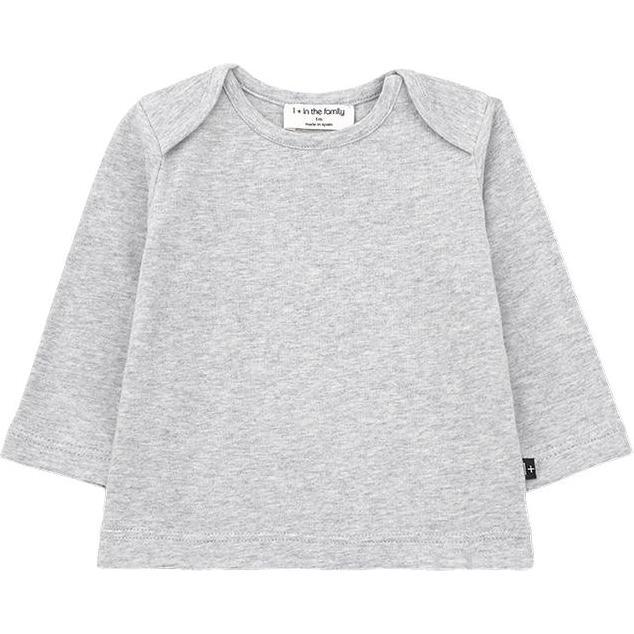 Baby Norman Long Sleeved T-shirt, Grey Melange - Tees - 1