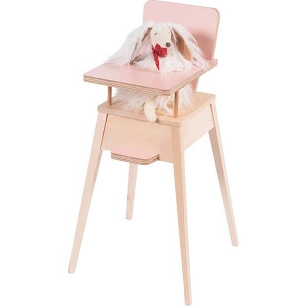 Wooden Doll High Chair Pink - Doll Accessories - 1