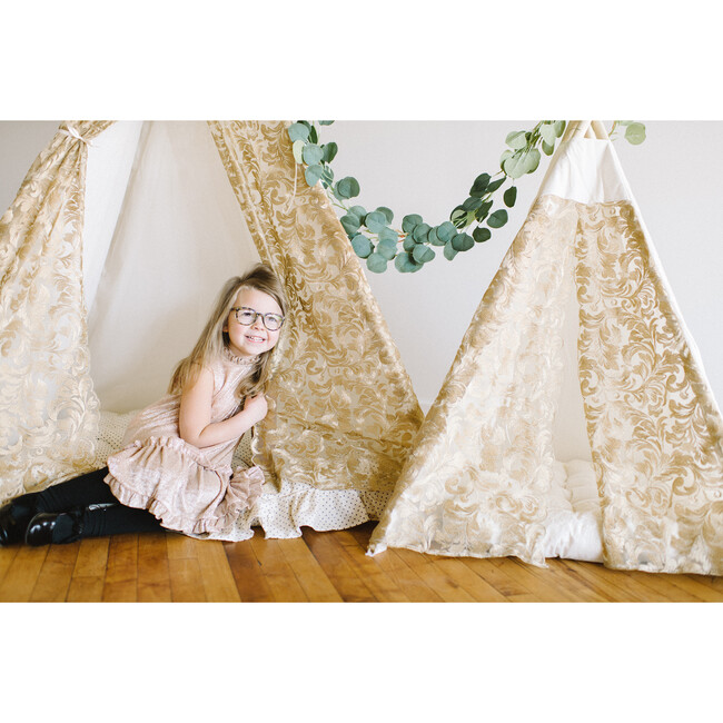Elaine Itty Bitty Play Tent, Gold Lace - Play Tents - 2