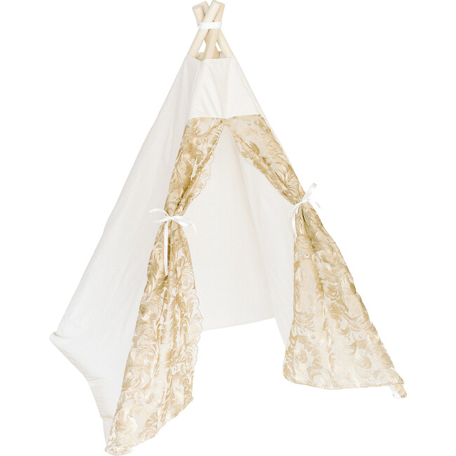 Elaine Itty Bitty Play Tent, Gold Lace - Play Tents - 3