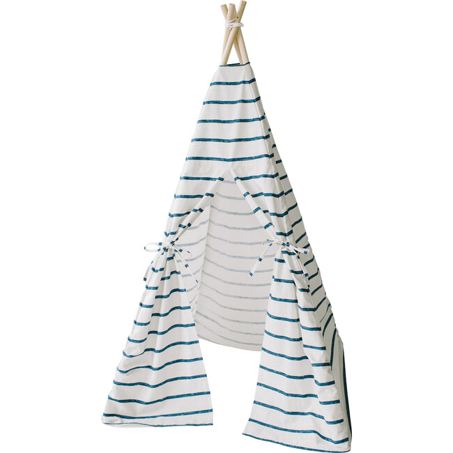 Isaac Play Tent, Blue Stripe - Play Tents - 1