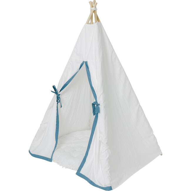 Tyler Play Tent, White/Denim - Play Tents - 1