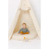 Round Padded Play Mattress, Natural Tassel - Play Tents - 2