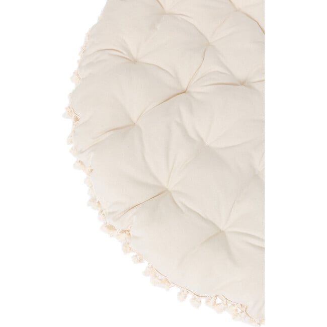 Round Padded Play Mattress, Natural Tassel - Play Tents - 3