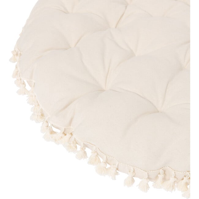 Round Padded Play Mattress, Natural Tassel - Play Tents - 4